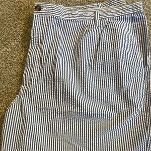 Men’s Blue and White Searsucker Shorts 50/9 Saddlebred.